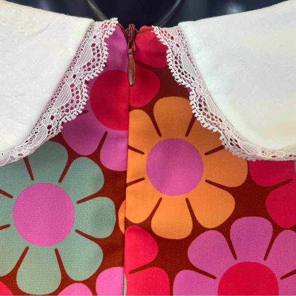 DOLLS KILL Sugar Thrillz Retro Floral Peter Pan Collar Mini Dress XXL - Picture 10 of 12